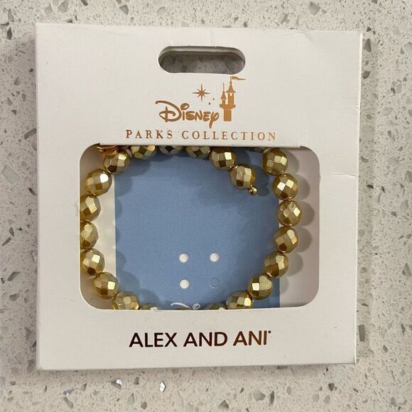 Disney Alex & Ani Beauty and The Beast Gold Pearl Wrap Bracelet - Picture 3 of 10